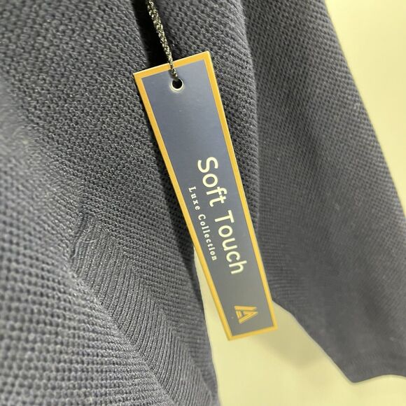 Marc Asher Pullover Blue Full Zip Sweater Knit Jacket Mens Small Soft Touch NWT - Picture 2 of 11